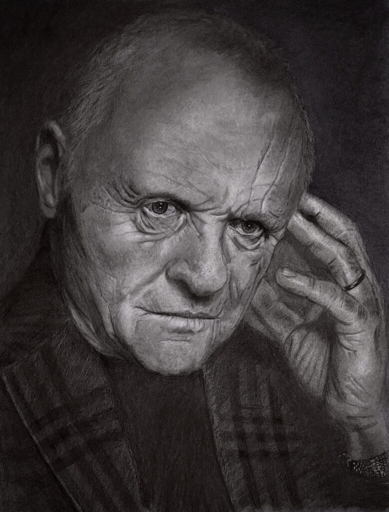 Anthony Hopkins Charcoal portrait